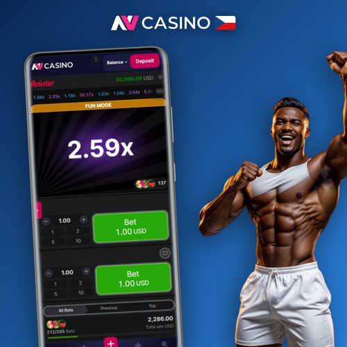 Červené letadélko stoupá po křivce multiplikátoru v Aviator demo NV Casino