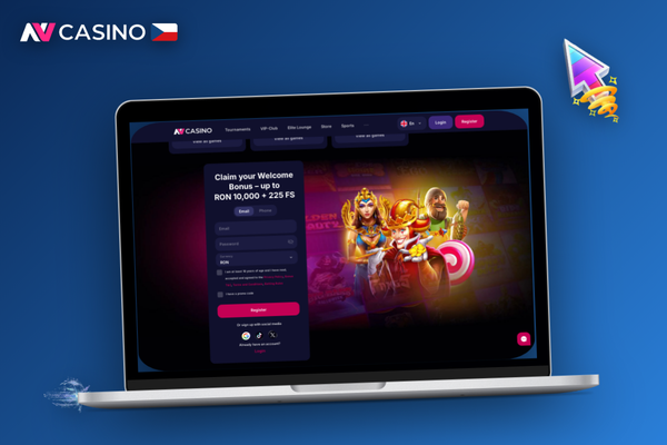 NV Casino desktop verze ve fullscreen režimu se spuštěnou slot hrou a bočním panelem