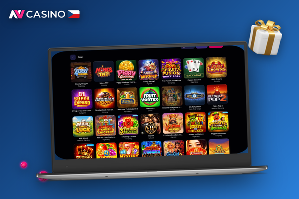 Přehledné rozhraní NV Casino desktop verze s herním lobby a bočním menu