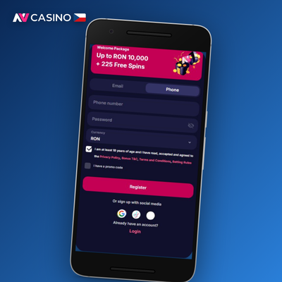 Vytvoření účtu NV Casino e-mailem s ověřením schránky
